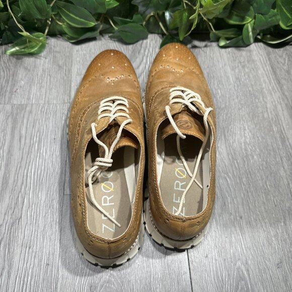Cole Haan Zerogrand Wingtip Oxford  Men size 9.5 M Farro Birch  brown